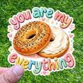 You Are My Everything Bagel Cream Cheese Decal, Brunch All Food Love Pun Sticker