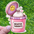 Negative Thoughts Trash Can Sticker Positive Mindset Decal Mental Health Self Care lil Reminder