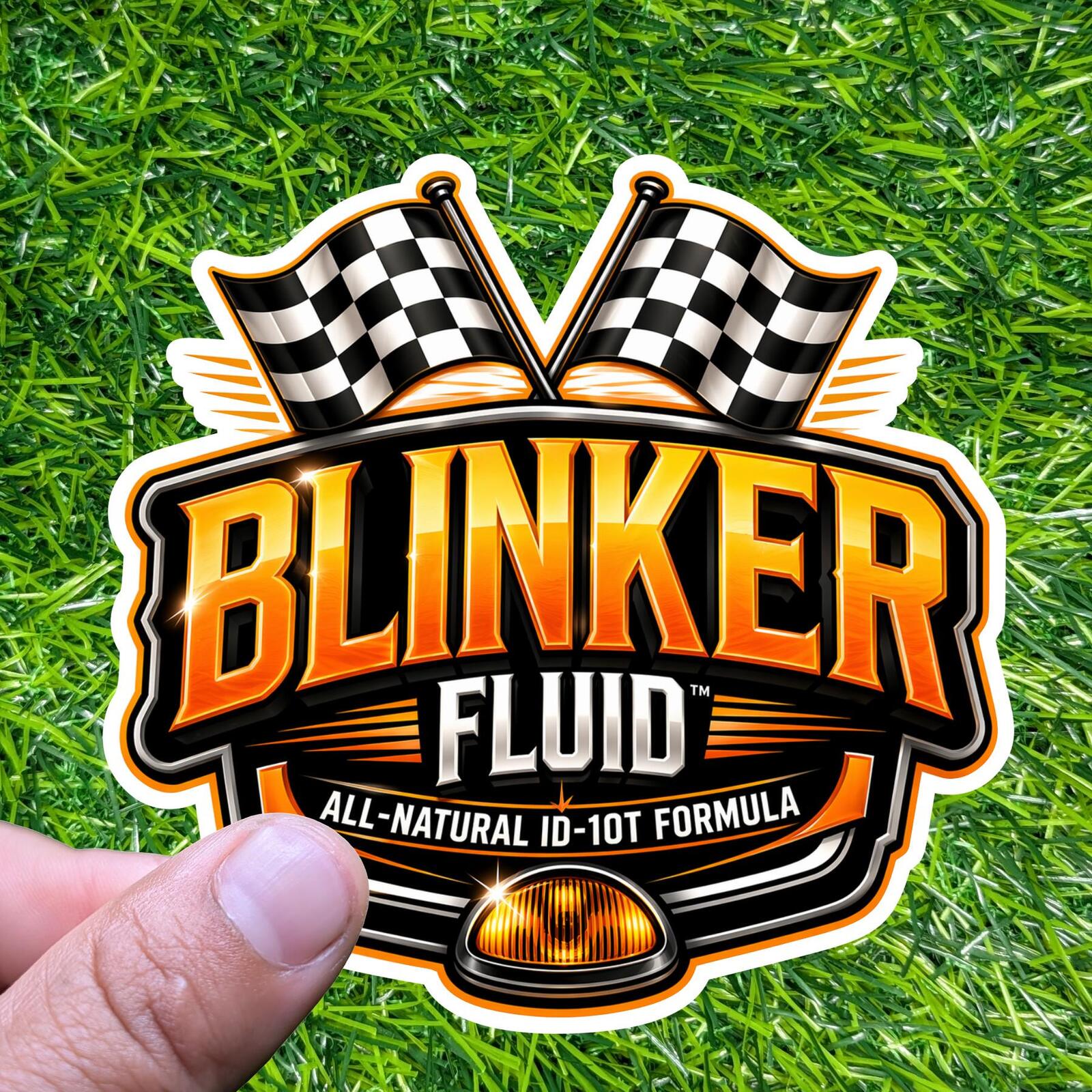 Blinker Fluid All-Natural ID-10T Formula Sticker, Racing Mechanic Decal