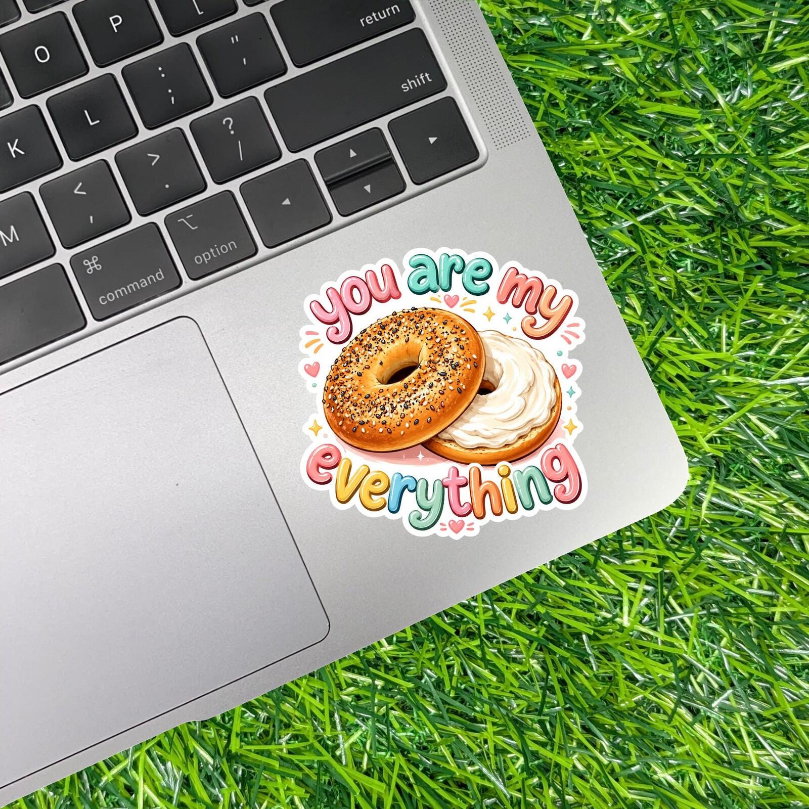 You Are My Everything Bagel Cream Cheese Decal, Brunch All Food Love Pun Sticker