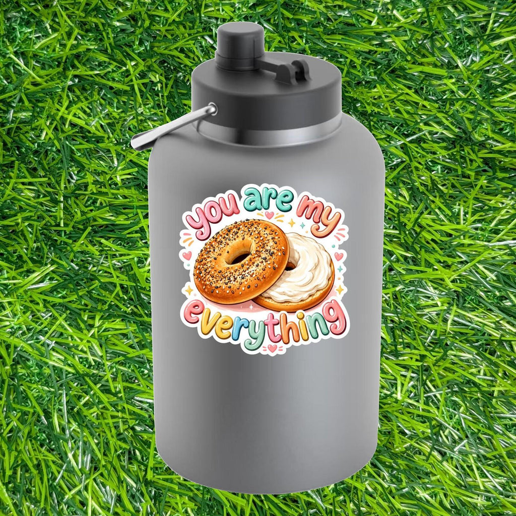 You Are My Everything Bagel Cream Cheese Decal, Brunch All Food Love Pun Sticker