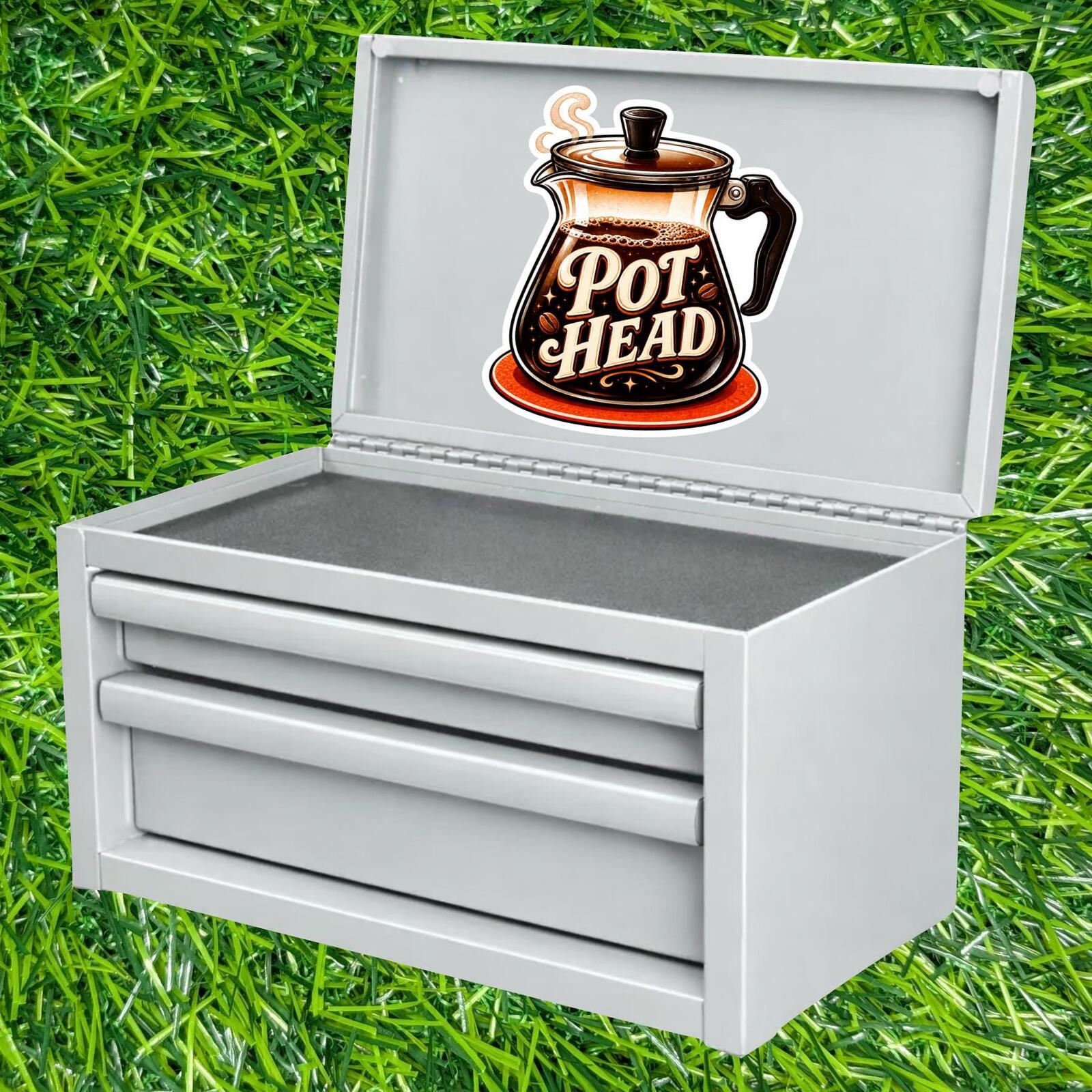 Pot Head Coffee Lover Decal Steaming Brew Carafe Caffeine Addict Sticker Roast