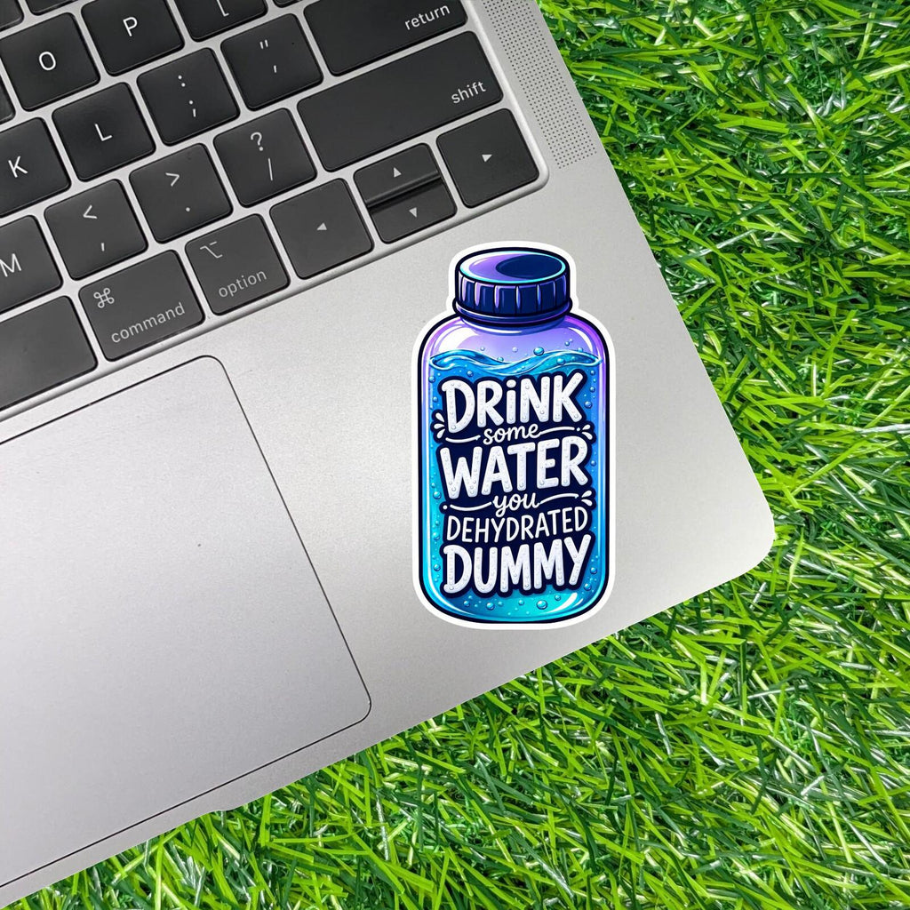 Drink Some Water Sticker Hydration Bottle Dehydrated Dummy Decal Nurse Gym Reminder Tumbler