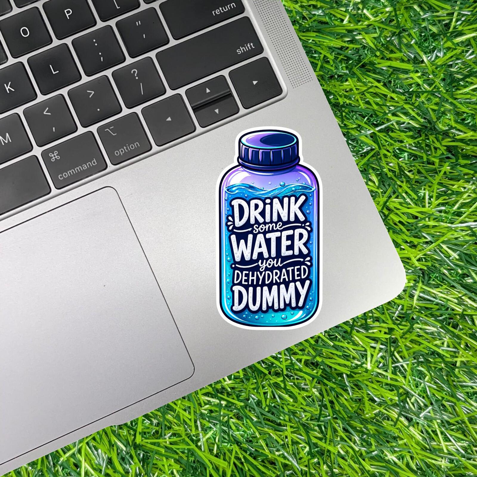 Drink Some Water Sticker Hydration Bottle Dehydrated Dummy Decal Nurse Gym Reminder Tumbler