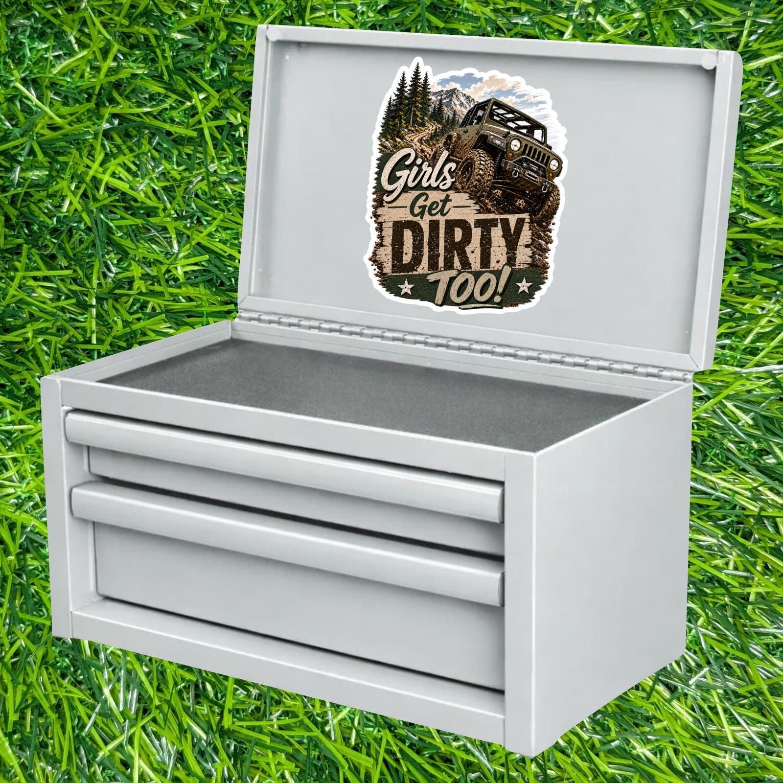Girls Get Dirty Too Off Road Decal, Muddy 4x4 Mountain Muddy Trail Sticker